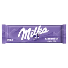 Milka Alpine Milk mléčná čokoládová tabulka z alpského mléka 250 g
