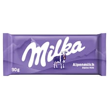 Milka Alpine Milk mléčná čokoládová tabulka z alpského mléka 90 g
