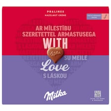 Milka bonboniéra I Love Milka, lískooříšková náplň 110g