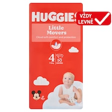 Huggies Little Movers plenky velikost 4 pro děti 7-18kg 50 ks