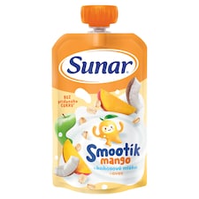 Sunar Smootík dětská kapsička mango, kokosové mléko, ovesné vločky 12m+, 120g