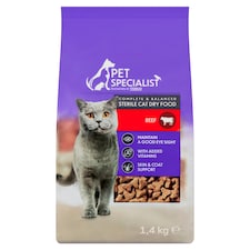 Pet Specialist Kompletní krmivo pro dospělé sterilizované kočky s hovězím 1,4kg