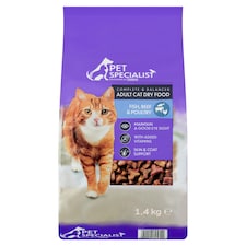 Pet Specialist Kompletní suché krmivo pro dospělé kočky s rybou, hovězím a drůbežím 1,4kg