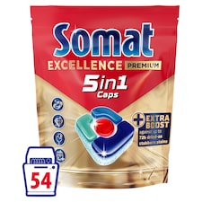 Somat Excellence Premium 5in1 Caps kapsle do automatické myčky na nádobí 54 ks 1053g