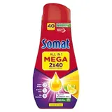Somat All in 1 Lemon & Lime Power Gel přípravek na mytí nádobí v myčce 2 x 720ml