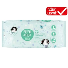 Fred & Flo Dětské čisticí ubrousky pro citlivou pokožku neparfémované 72 ks