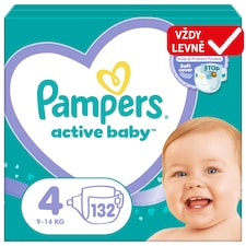 Pampers Active Baby, Velikost 4, 132 Plenky, 9kg-14kg