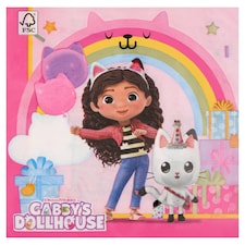 Decorata Party Dreamworks Gabby's Dollhouse ubrousky 2-vrstvé 33 x 33 cm 20 ks