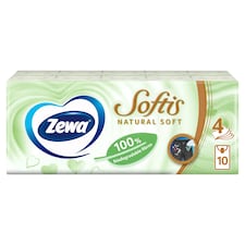 Zewa Softis Natural Soft papírové kapesníčky 4 vrstvé 10 x 9 ks