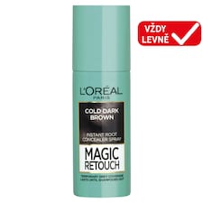 L'Oréal Paris Magic Retouch sprej na vlasy pro zakrytí odrostů a šedin černohnědá 75 ml
