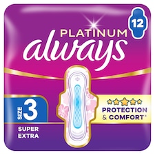 Always Platinum Hygienické Vložky Super Extra (Velikost 3) 12 Ks
