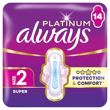 Always Platinum Hygienické Vložky Super (Velikost 2) 14 Ks