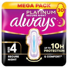 Always Platinum Hygienické Vložky Secure Night (Velikost 4) 30 Ks