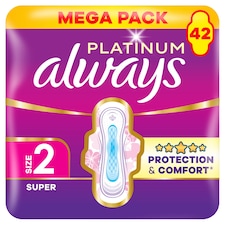 Always Platinum Hygienické Vložky Super (Velikost 2) 42 Ks