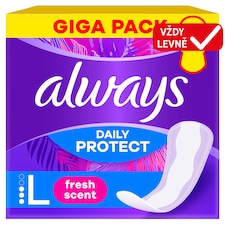 Always Daily Protect Extra Long, Se Svěží Vůní, Intimky, 64 ks