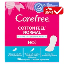 Carefree Cotton Feel Normal slipové vložky neparfemované 56 ks