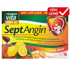 Maxi Vita Herbal SeptAngin med, citron 16 pastilek 53,2g