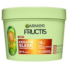 Garnier Fructis Keratin Sleek maska na suché a krepaté vlasy, 370 ml