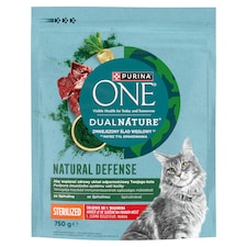 Purina ONE Dual Nature Sterilised granule pro kočky spirulina, hovězí 750g