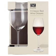 F&F Home Timeless Classic Red sklenice na víno 540 ml 4 ks