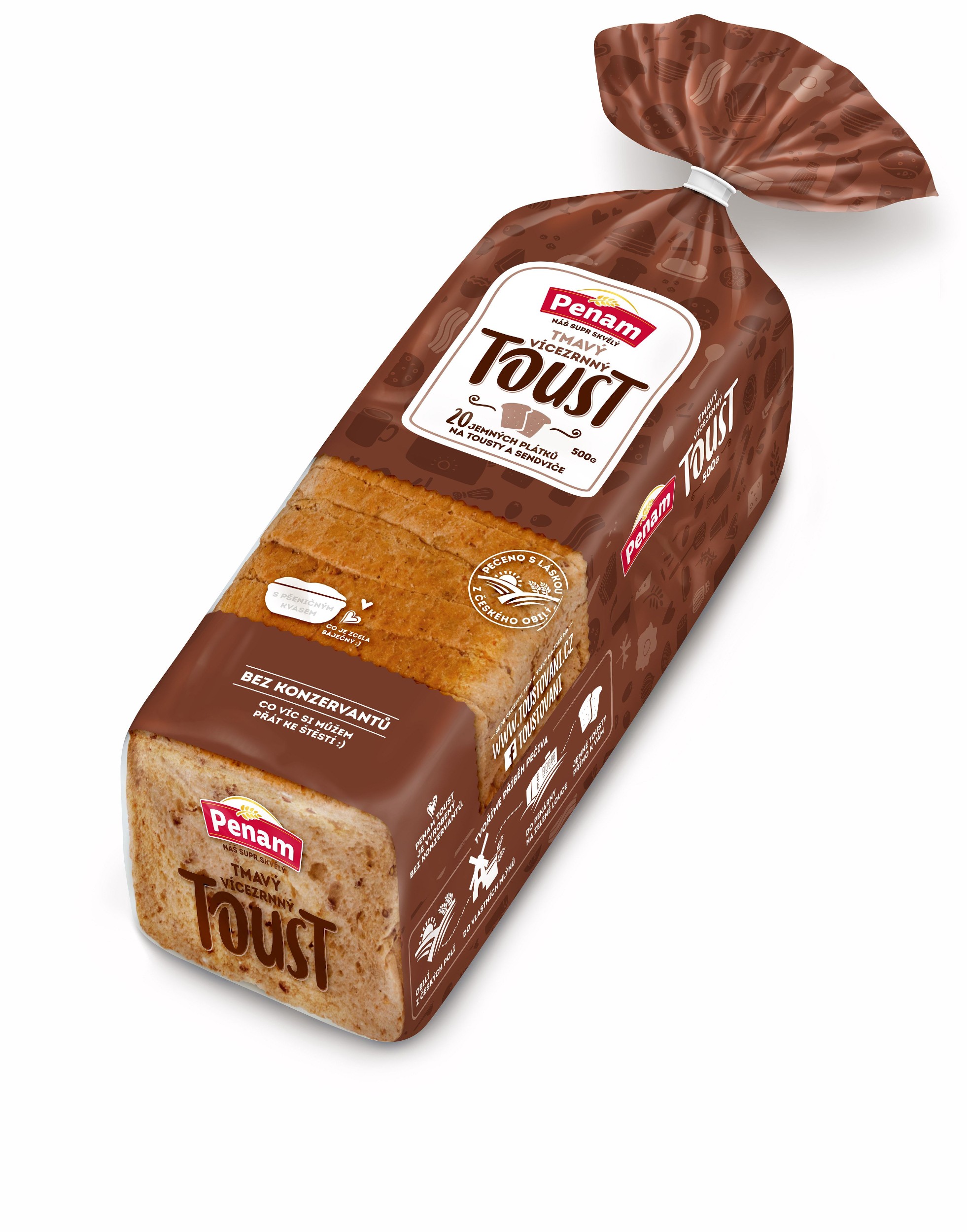 Penam Chléb toustový tmavý vícezrn. 500 g