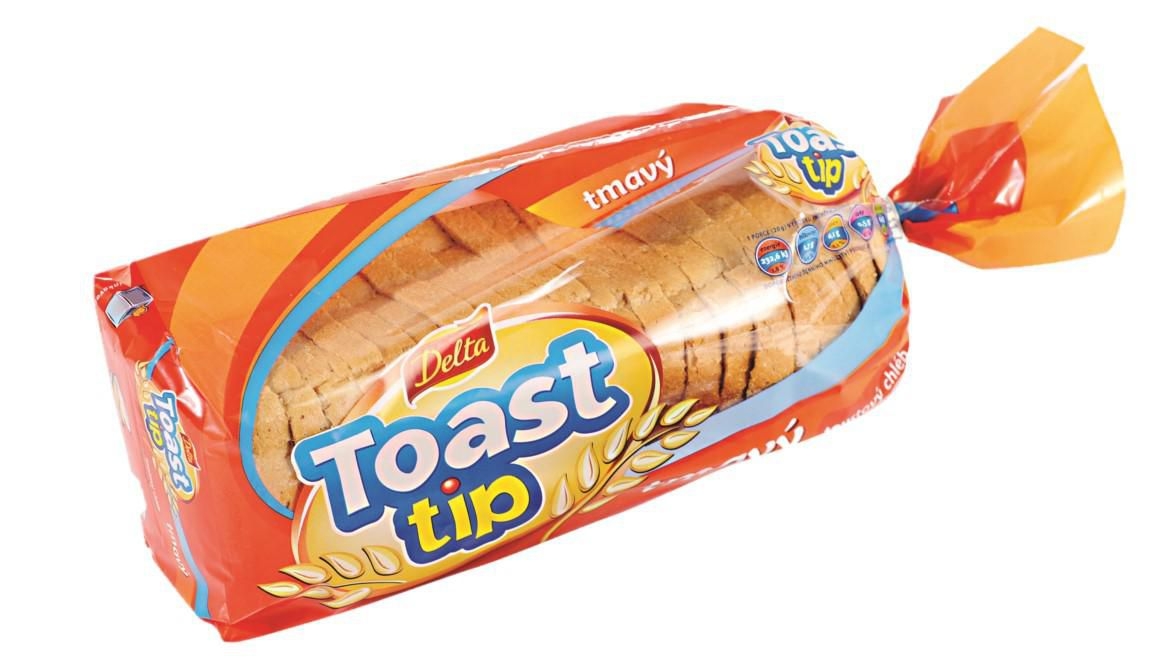 Delta Toasttip Toustový chléb tmavý krájený 500 g