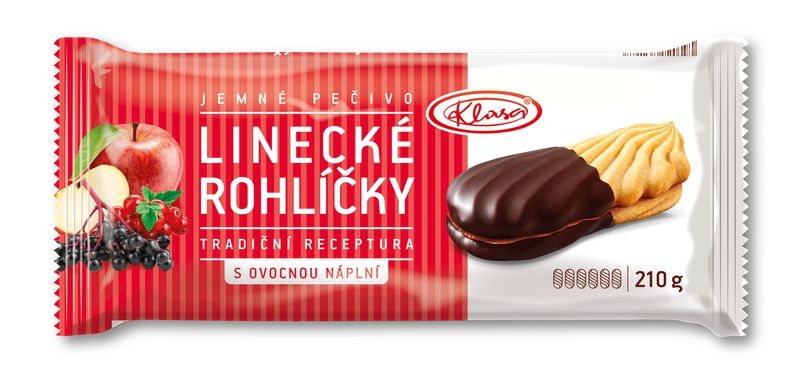 Klasa Linecké rohlíčky polomáčené s ovocnou náplní 210 g
