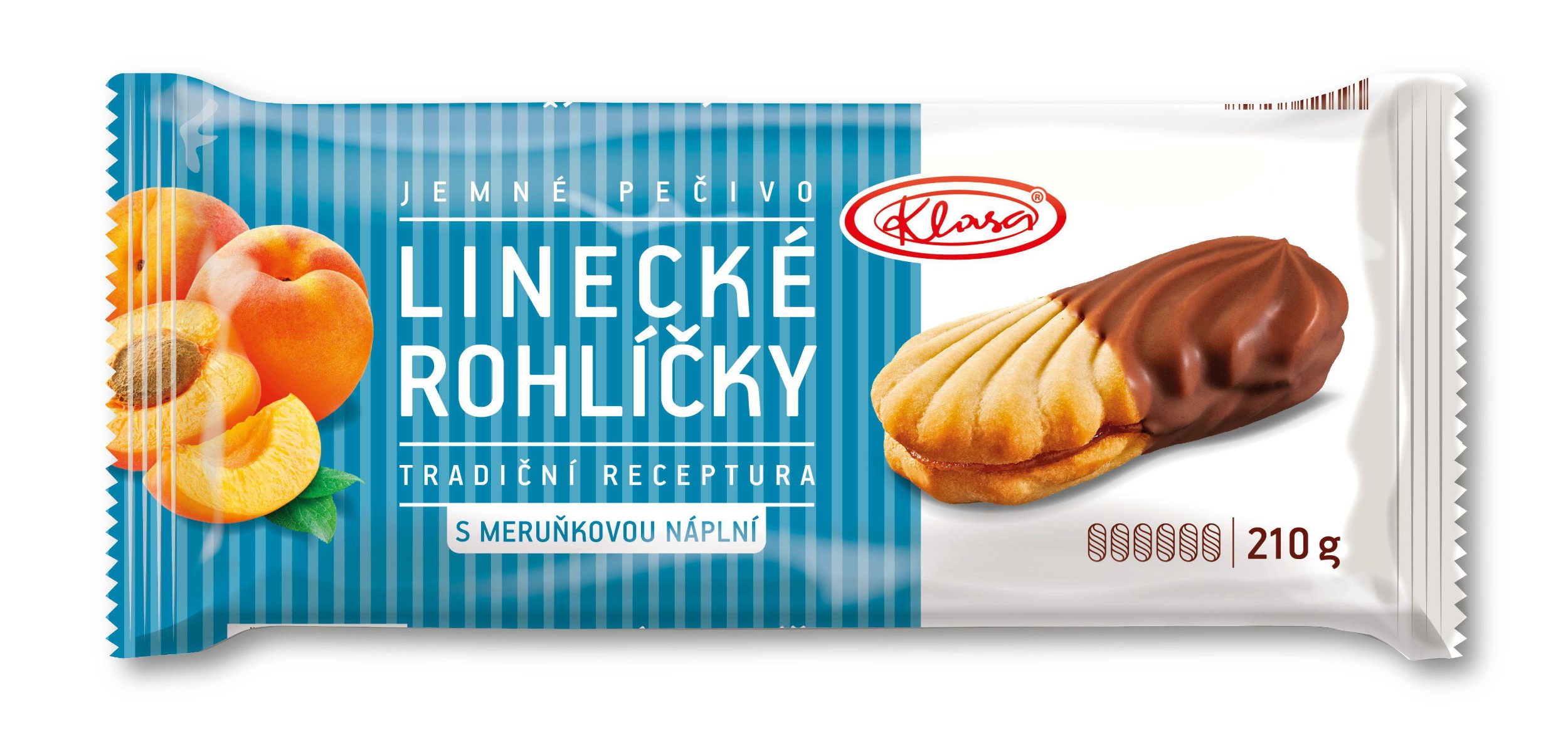 Klasa Linecké rohlíčky s meruňkovou náplní 210g