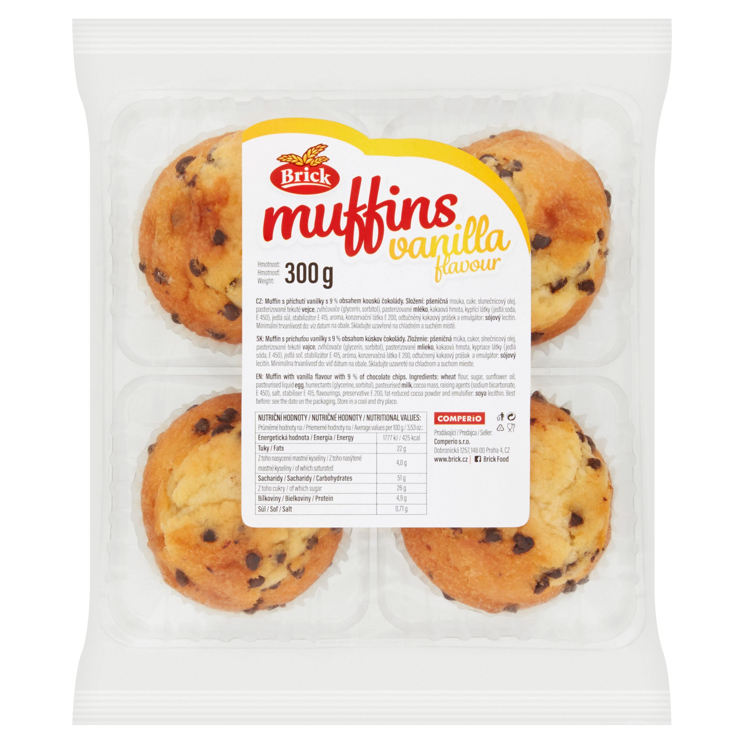 Brick Muffiny s příchutí vanilky s čokáládou 300 g