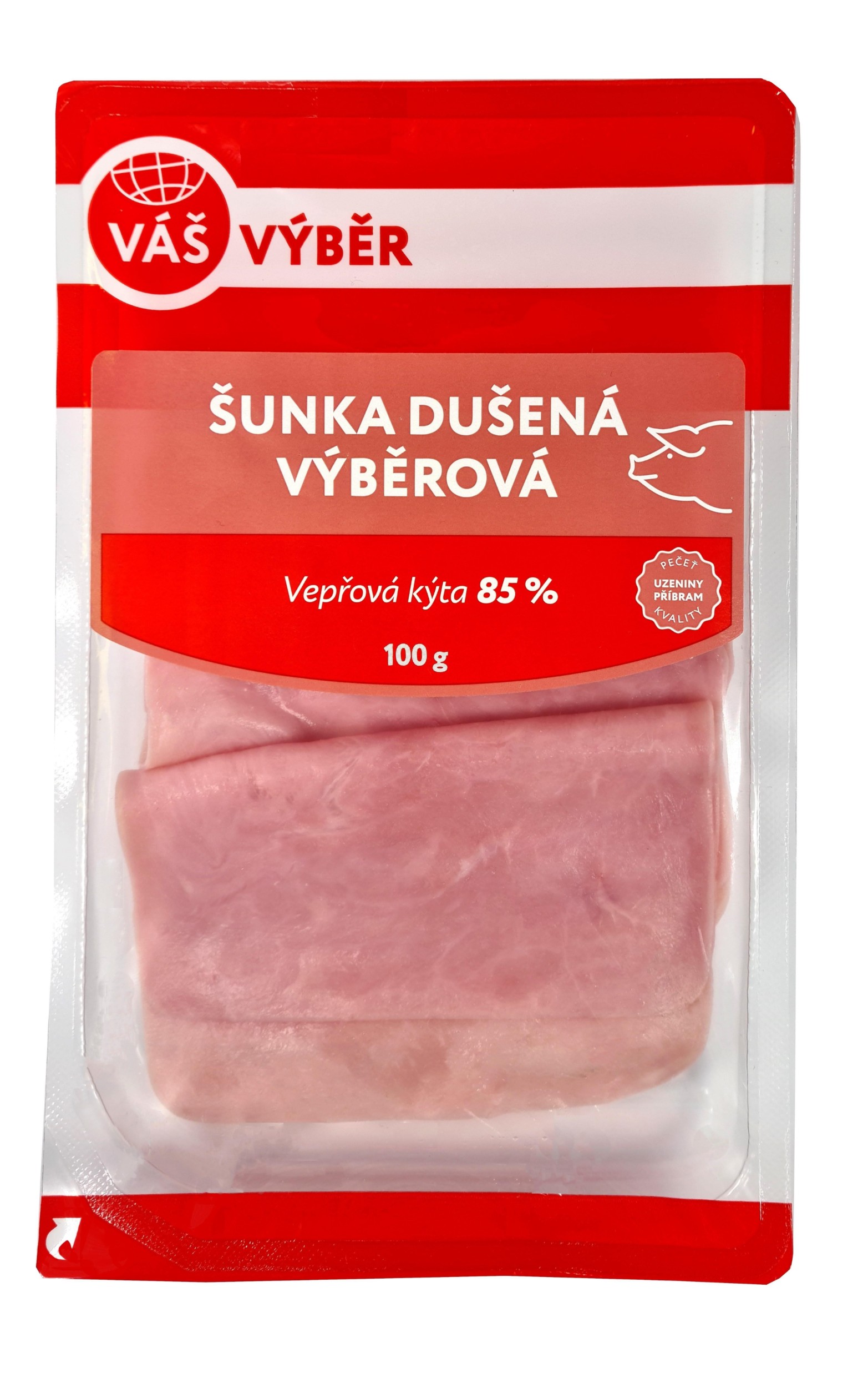 Váš Výběr Šunka výběrová dušená krájená 85 % 100g