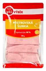 Váš Výběr Mistrovská dušená šunka krájená 98 % 100g