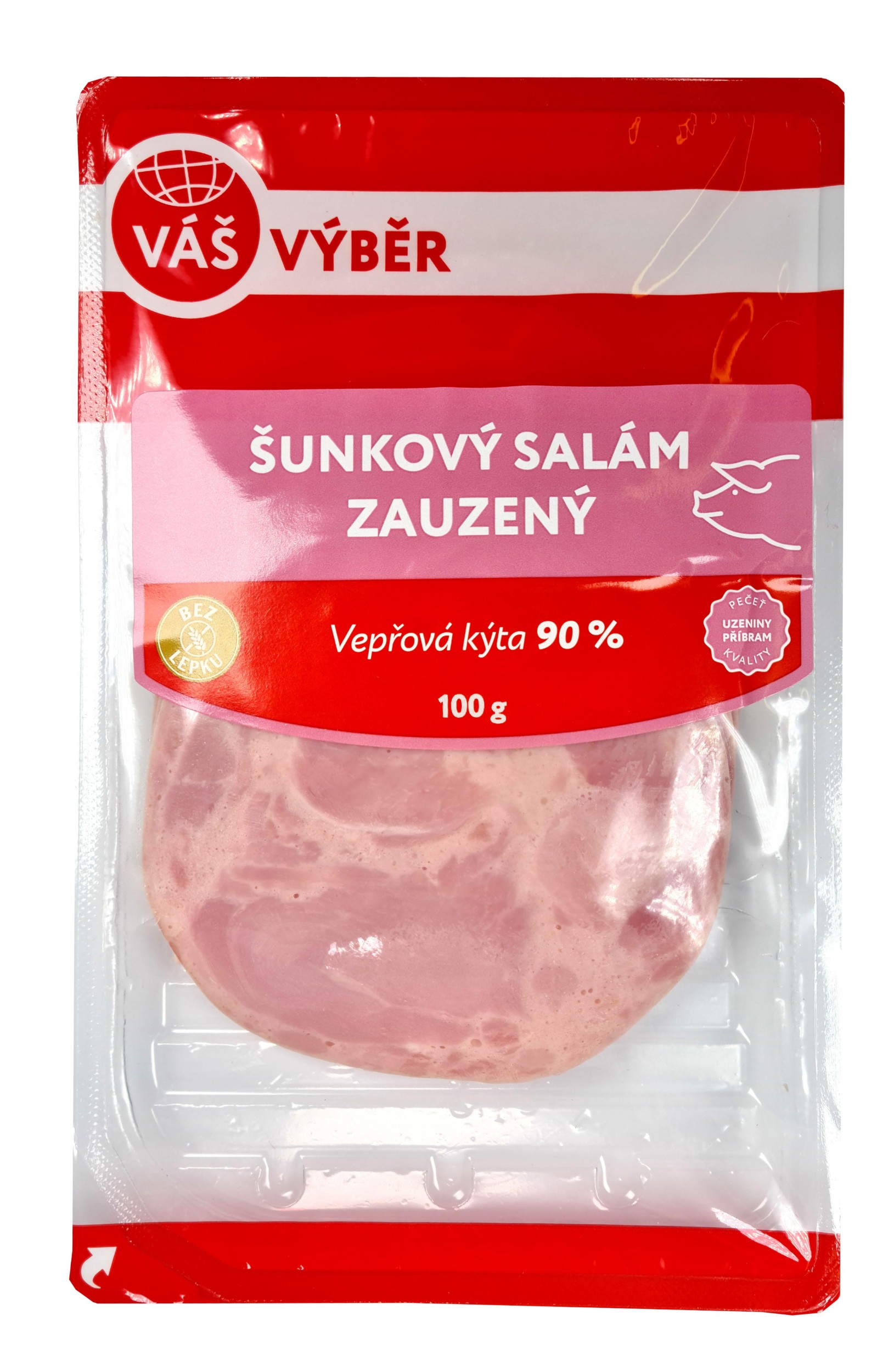 Váš Výběr Šunkový salám zauzený krájený 90 % 100g