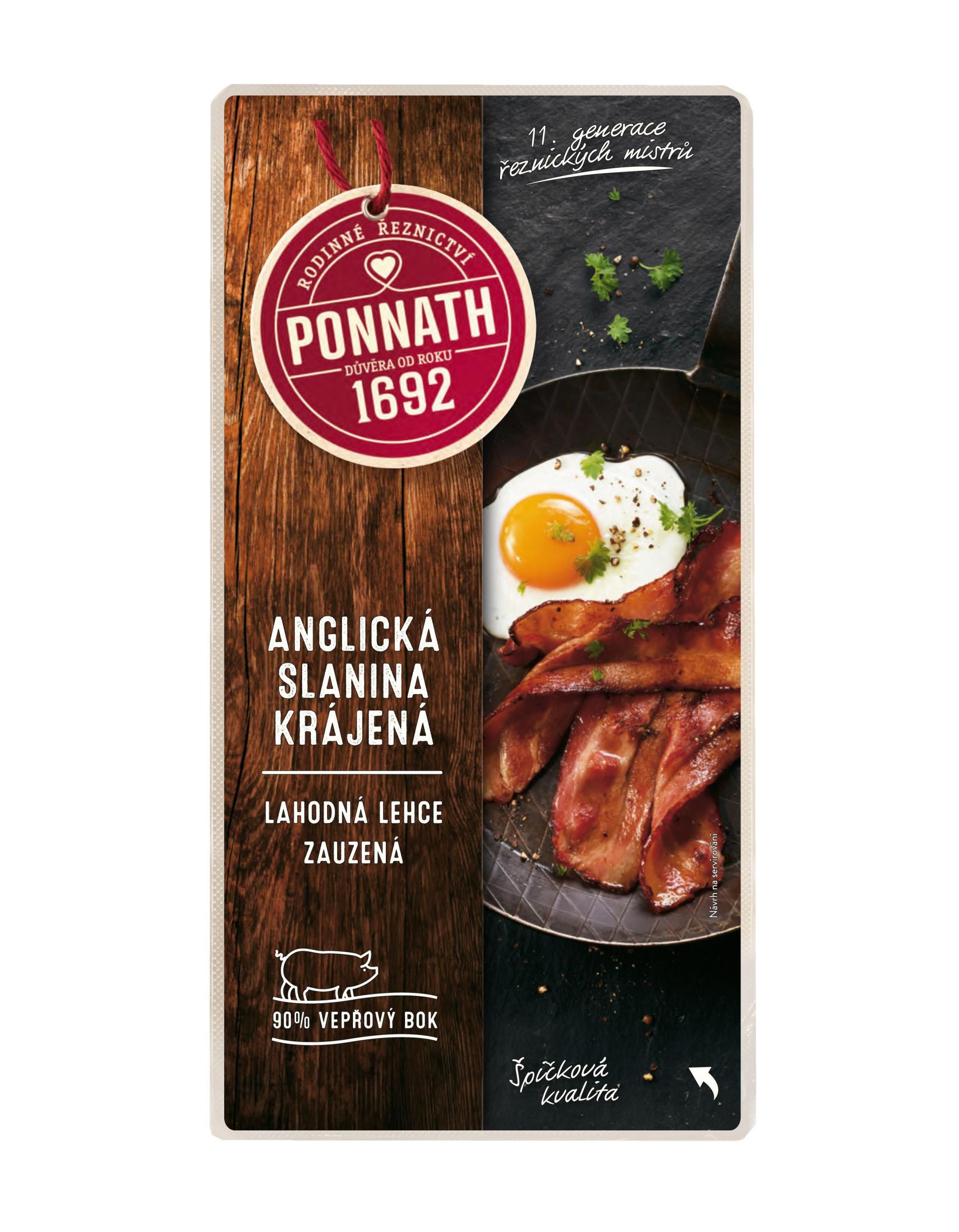 Ponnath Anglická slanina krájená 100 g