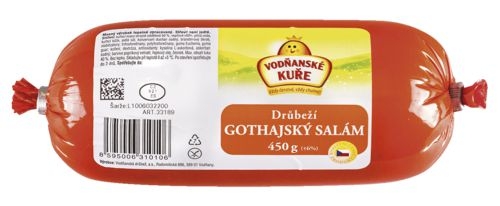 Vodňanské kuře Drůbeží gothajský salám v celku 100 g