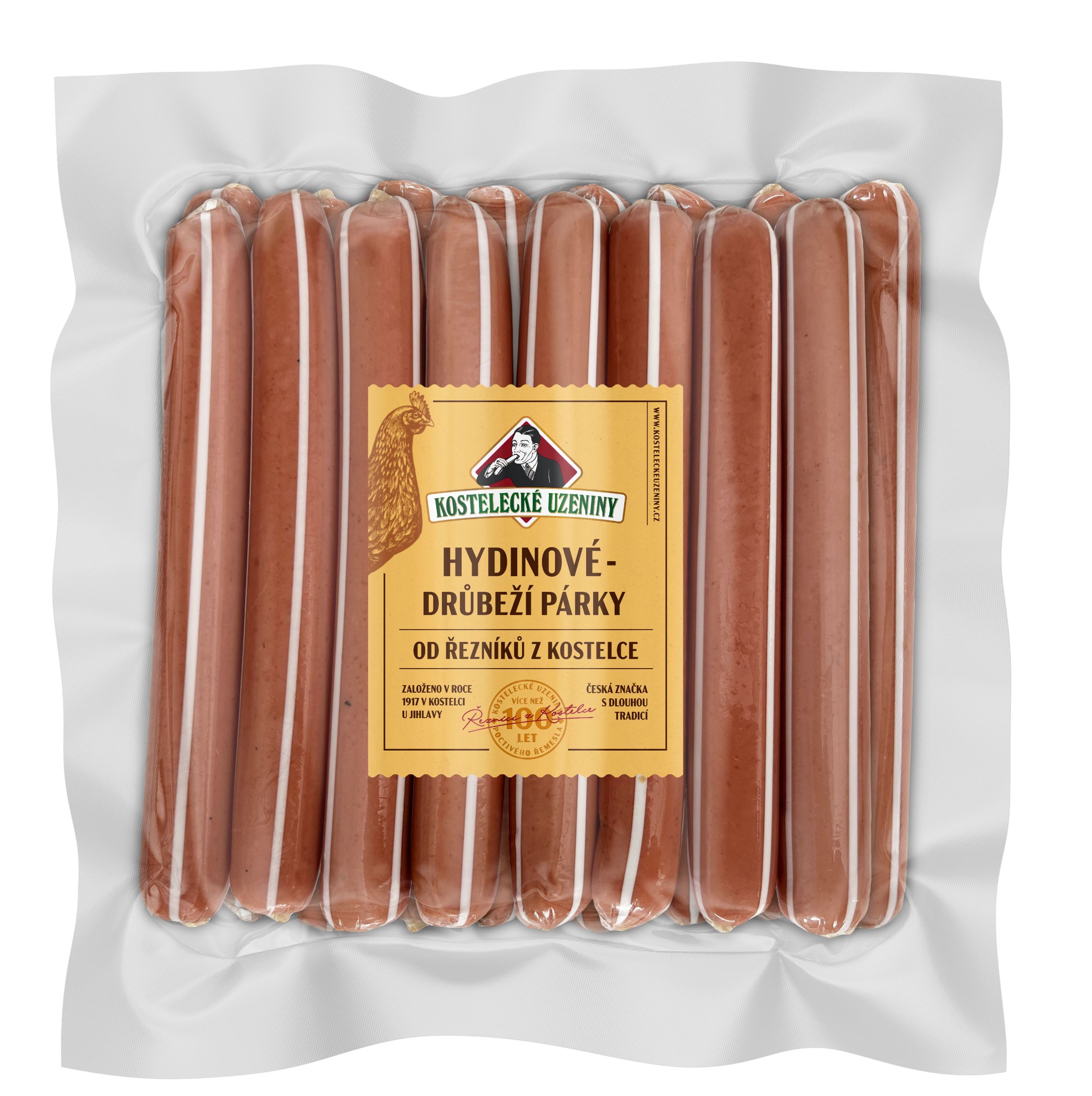 Kostelecké uzeniny Hydinové  - Drůbeží párky 1000g