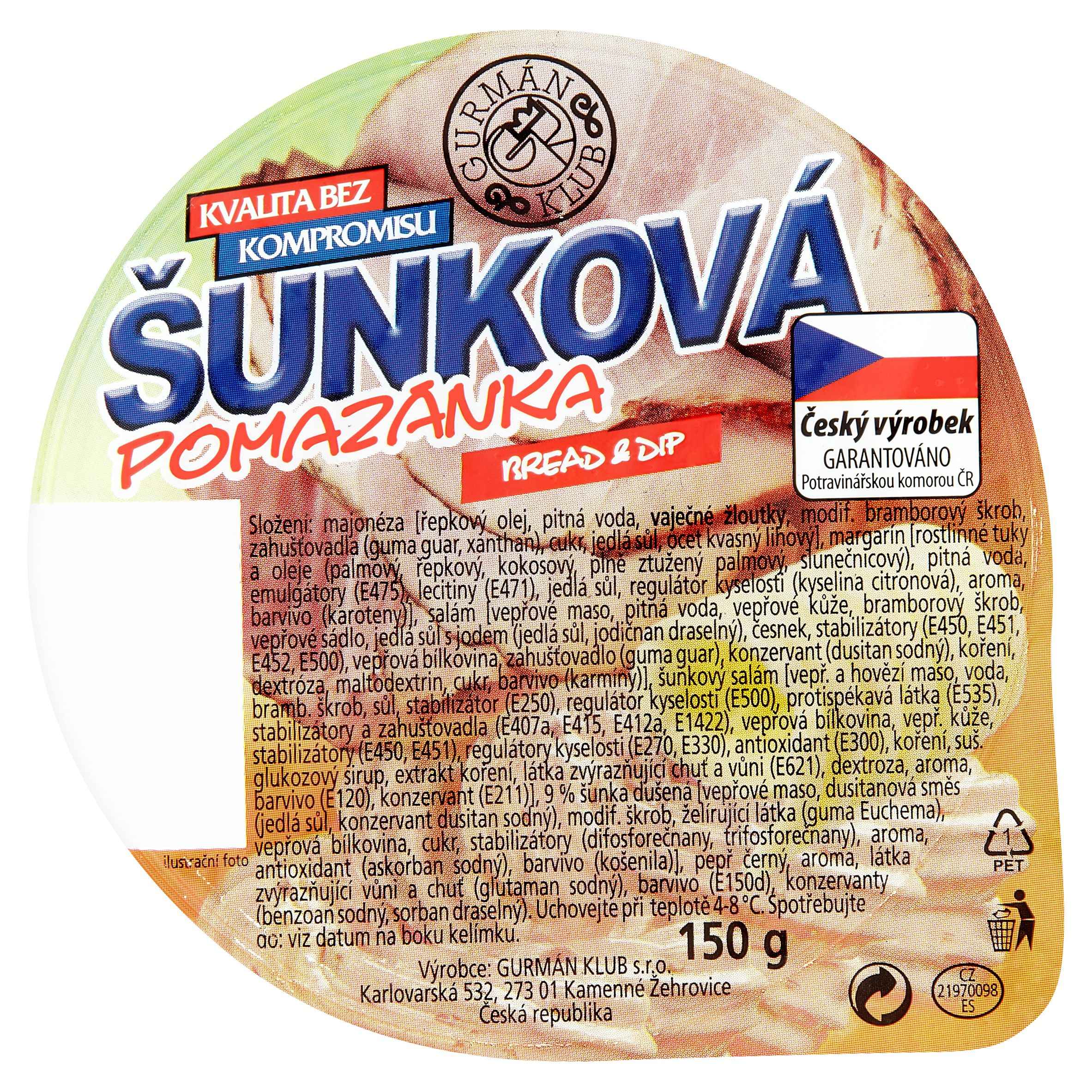 Gurmán Klub Bread & Dip Šunková pomazánka 150 g