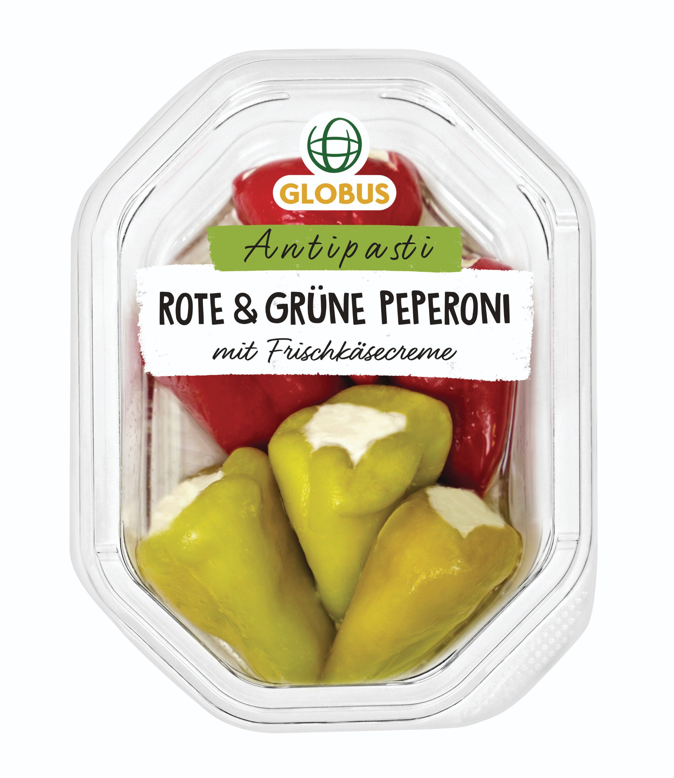Červené a zelené papriky plněné čerstvým sýrem 150g