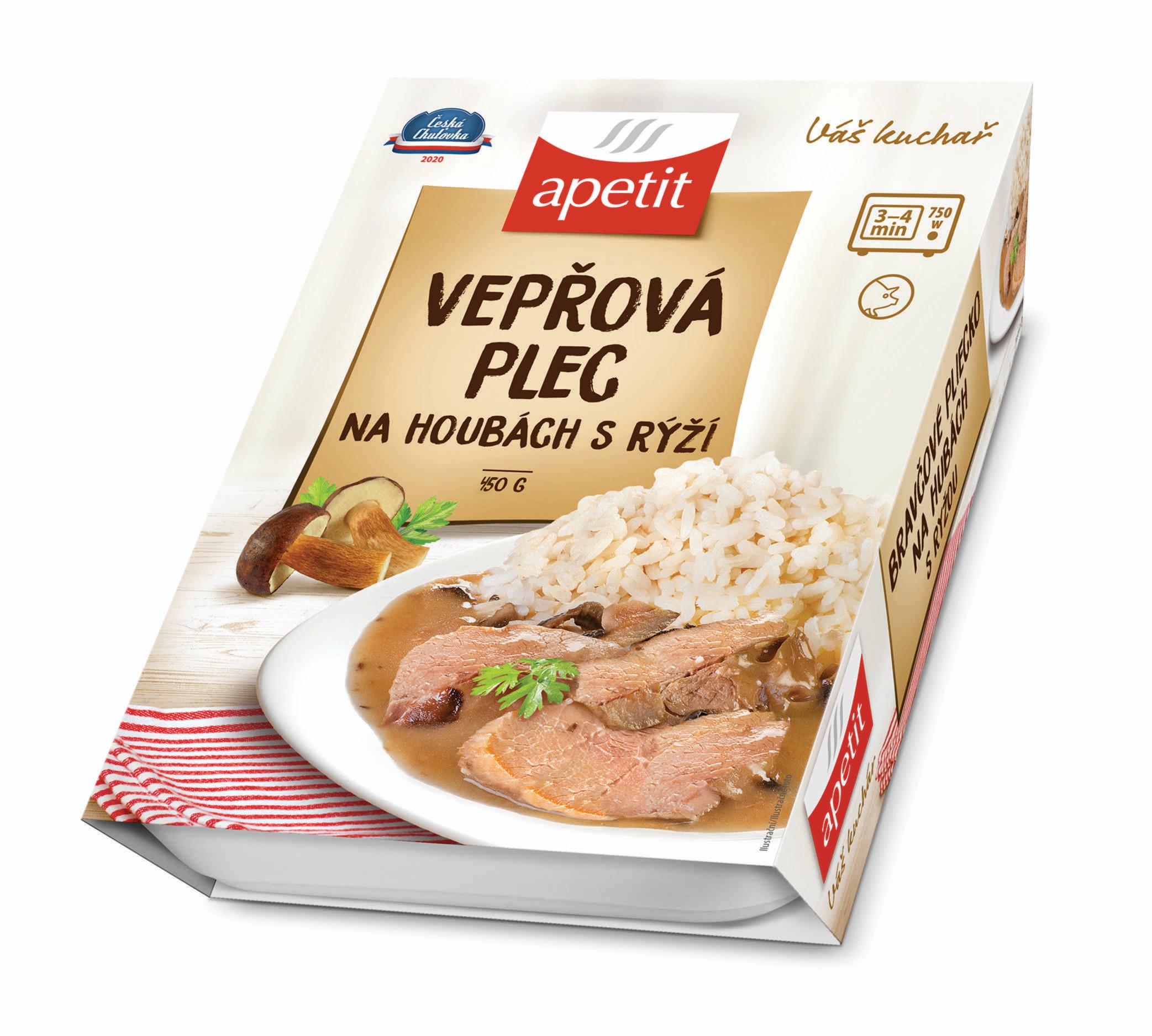Apetit Vepřová plec na houbách, rýže 450g