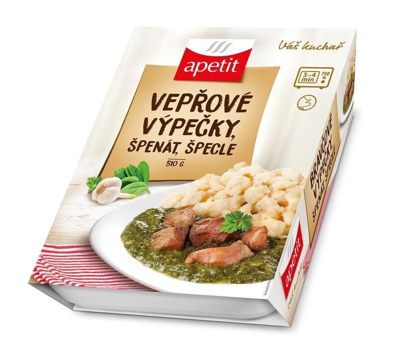 Apetit Vepřové výpečky se špenátem špecle 510 g