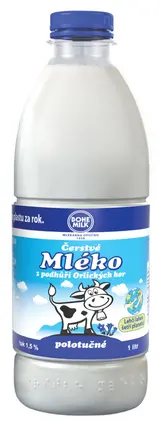Bohemilk Čerstvé polotučné mléko 1,5 %, 1 l