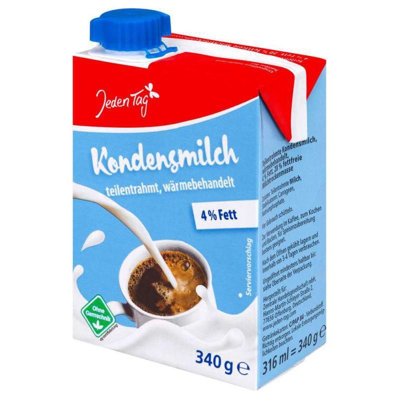 Jeden Tag Kondenzované mléko 4% 340g