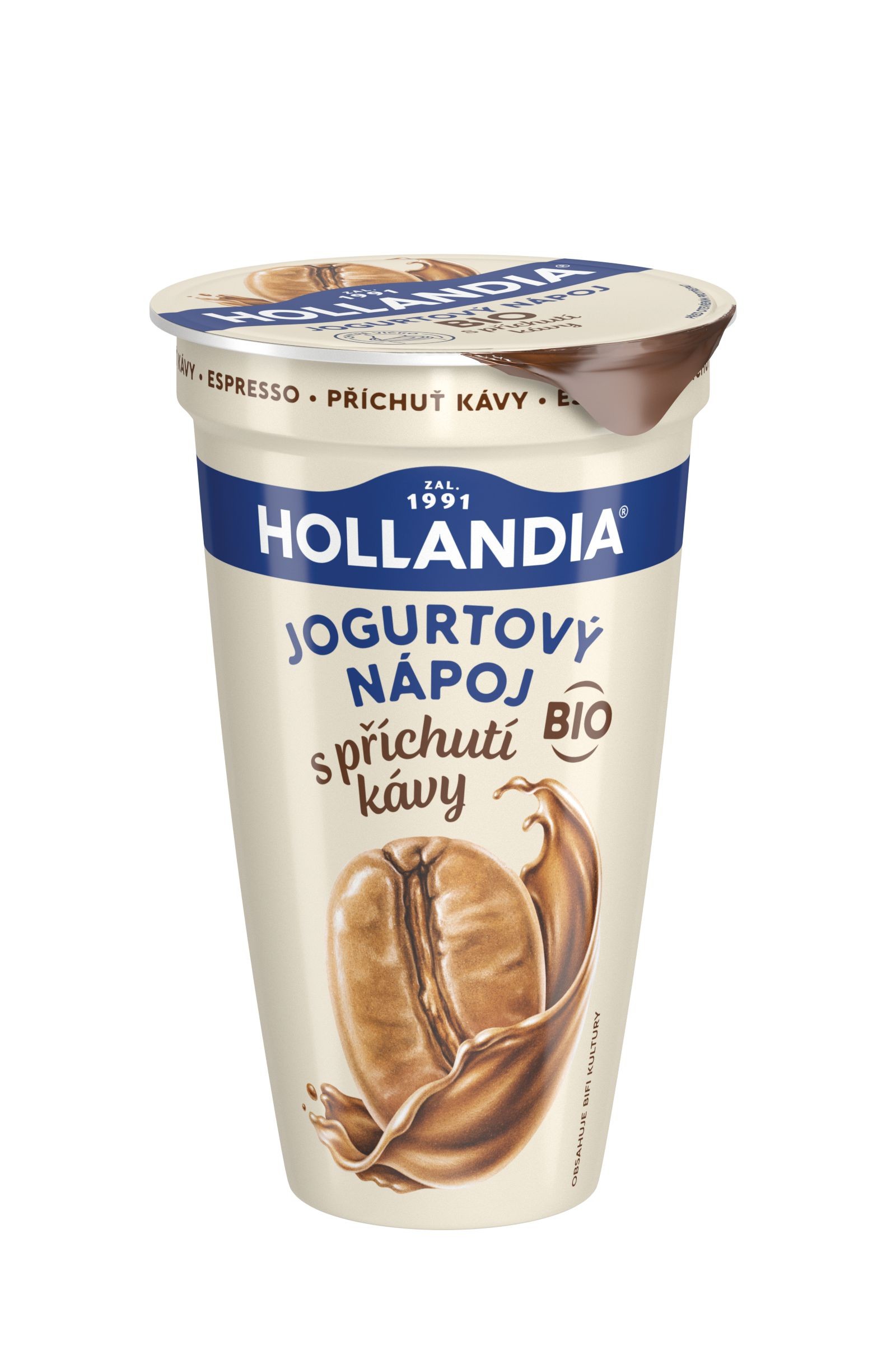 HOLLANDIA Jogurtový nápoj BIO s příchutí kávy 230g
