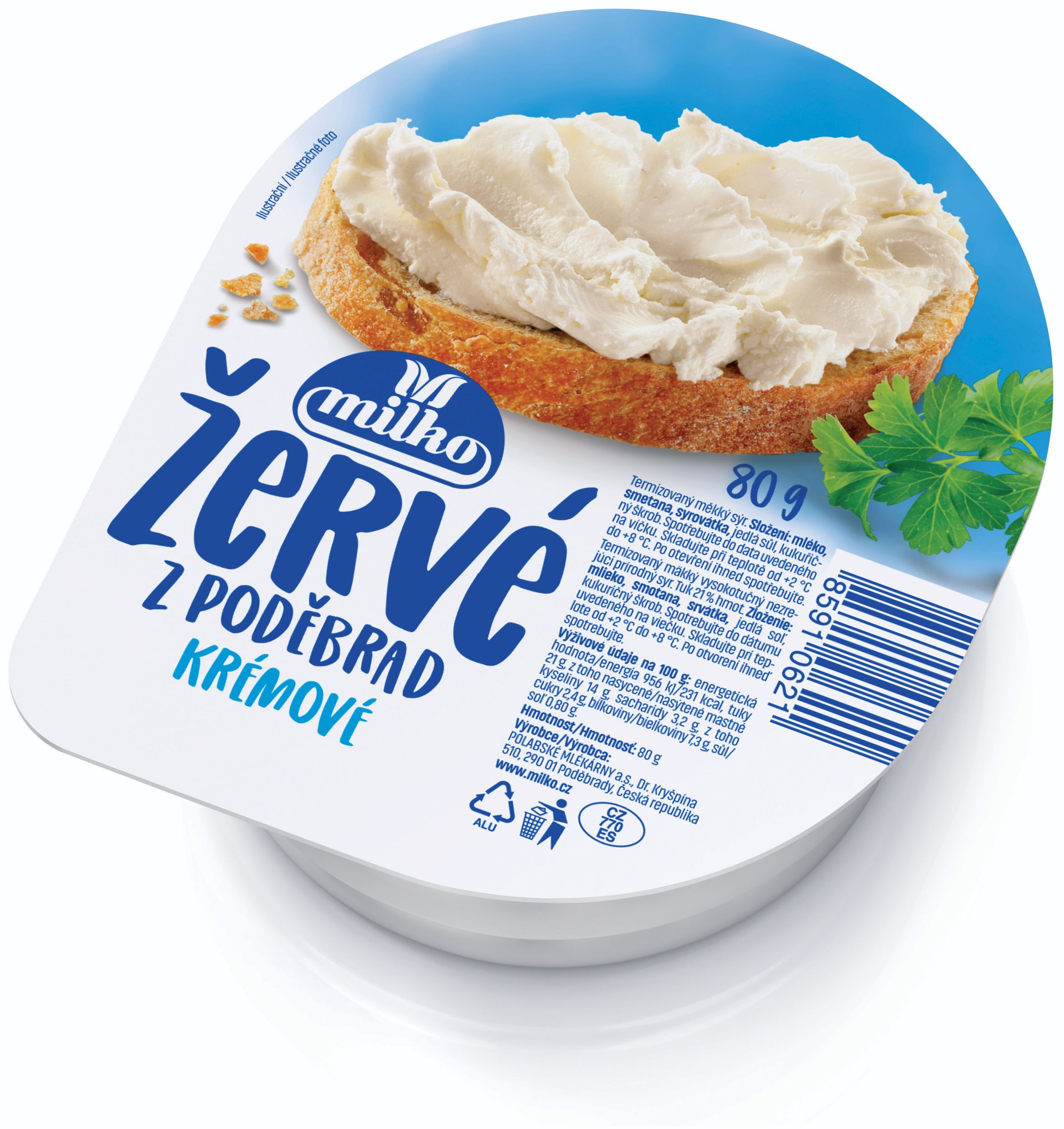 Milko Žervé z Poděbrad krémové 80 g