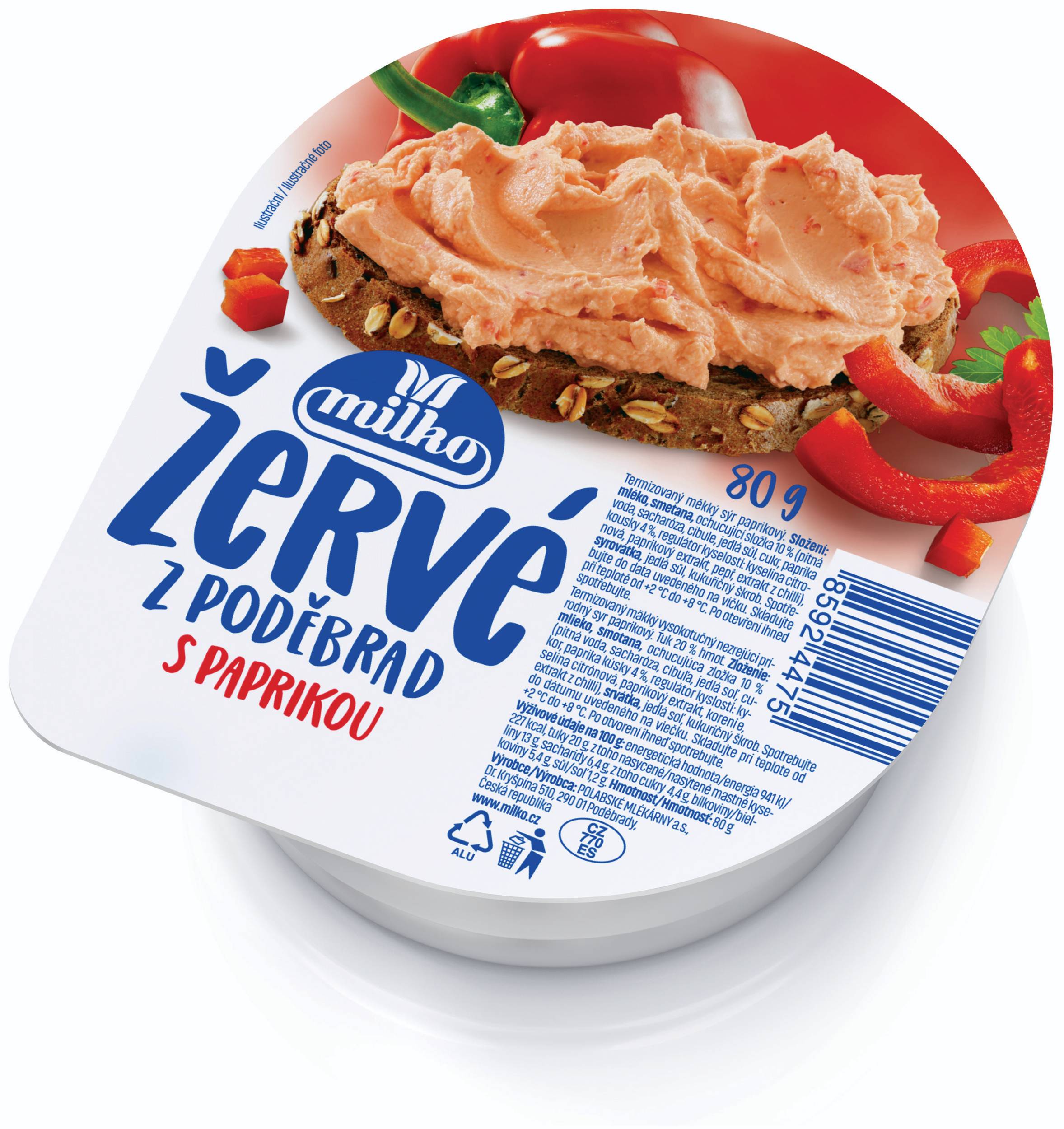 Milko Žervé z Poděbrad s paprikou 80 g