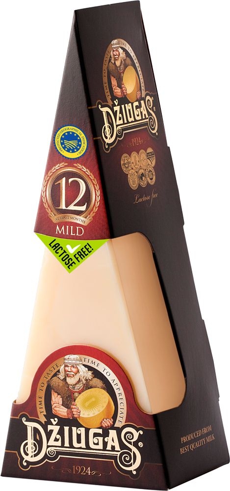Sýr Džiugas Bronze - výseč, doba zrání 12 měsíců, 40% t.v.s. 180 g