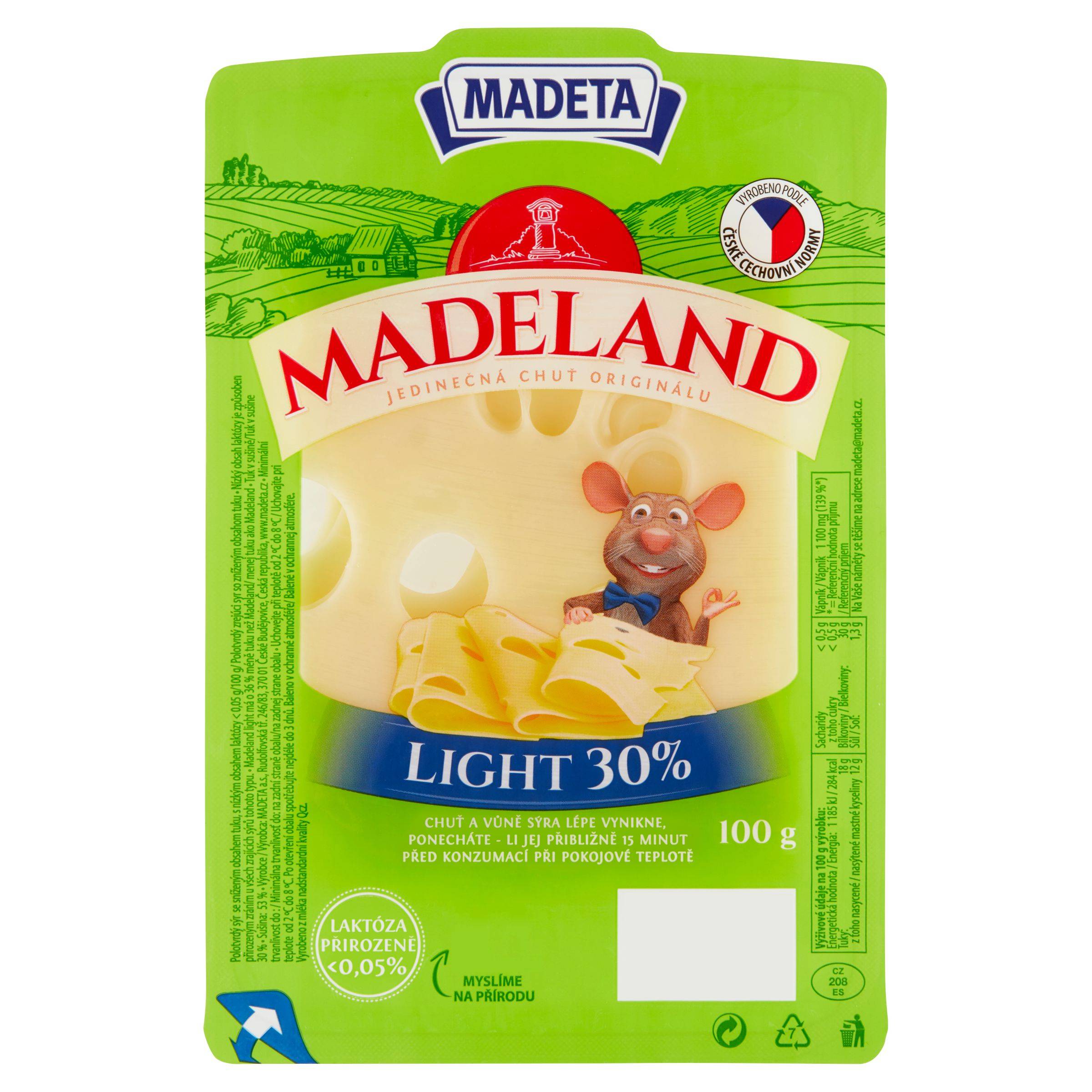 Madeta Madeland light 30% plátky 100 g