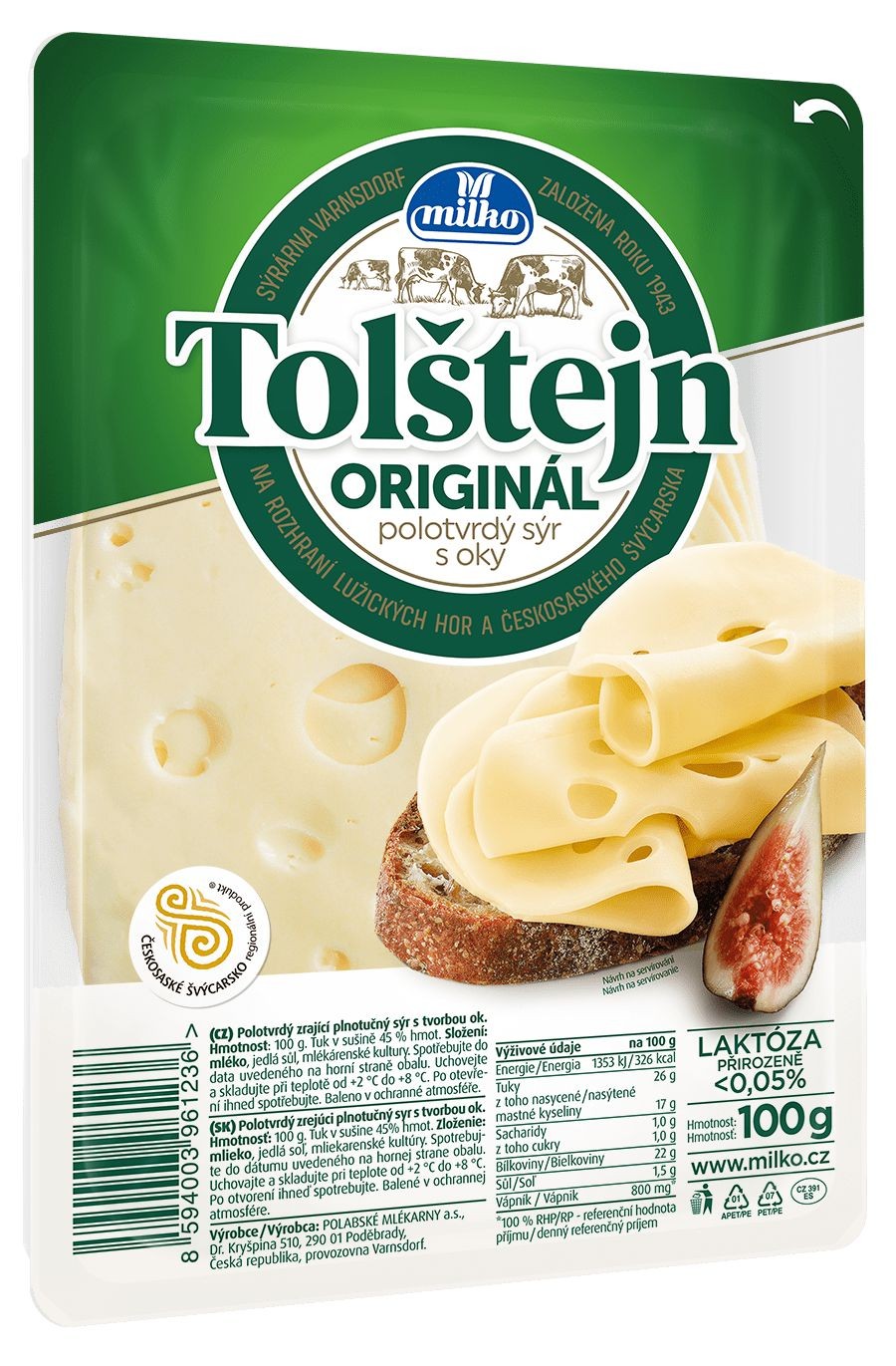 Milko Tolštejn plátky 100g