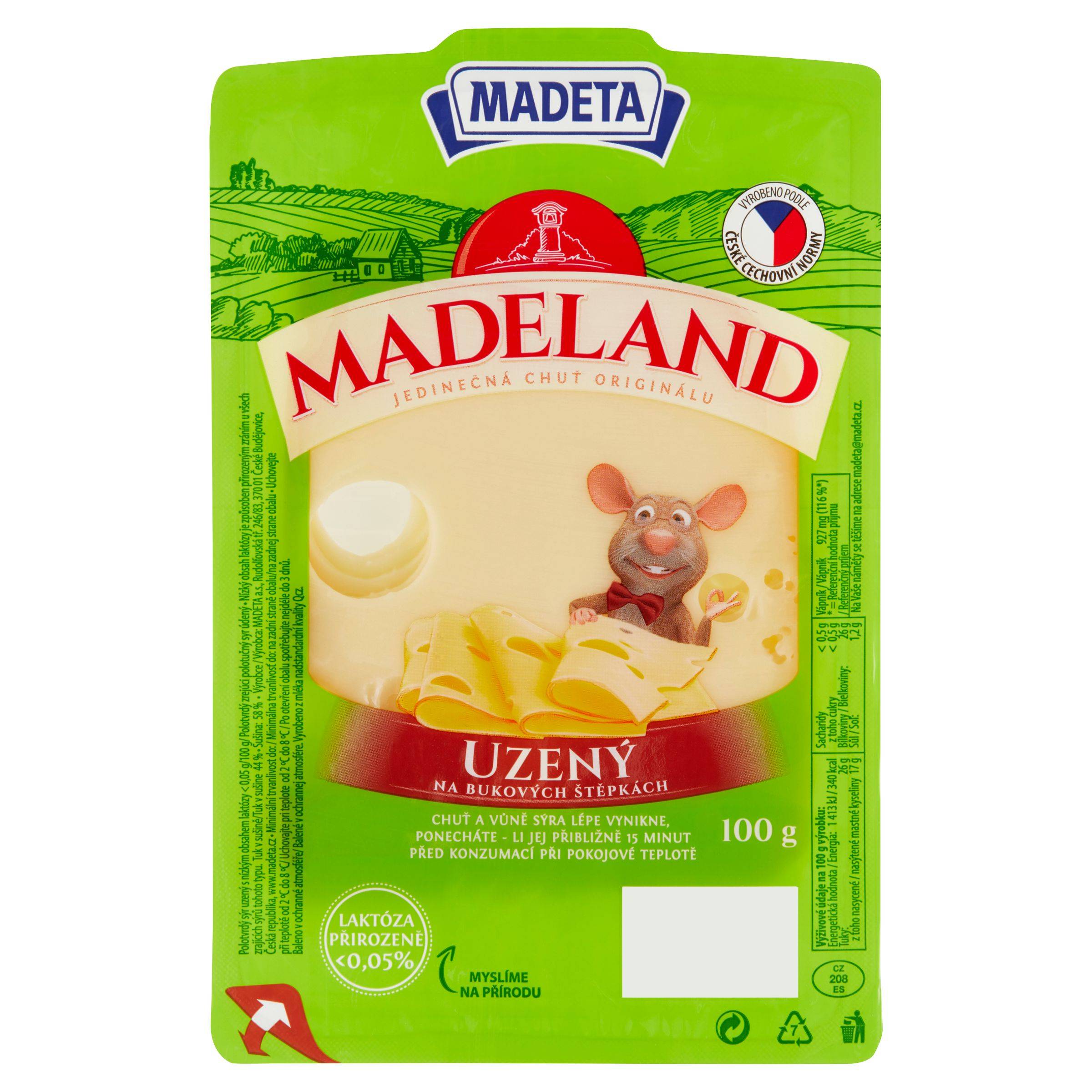 Madeta Madeland uzený 44% plátky 100 g