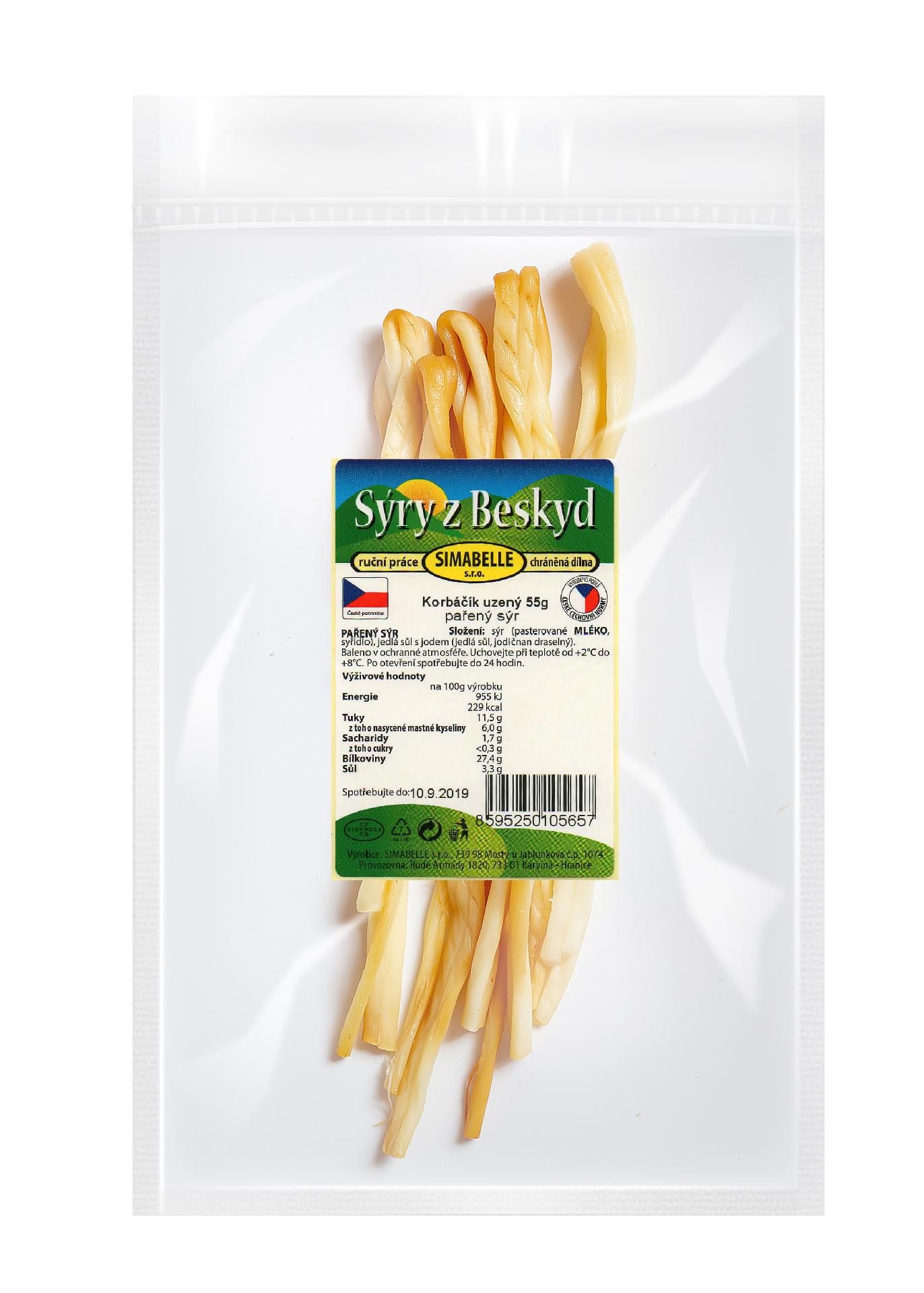 Sýry z Beskyd Korbáčik uzený 55g