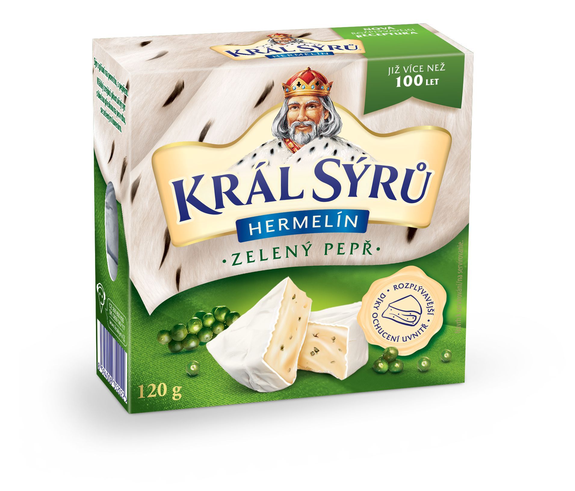Král Sýrů Hermelín zelený pepř 120 g